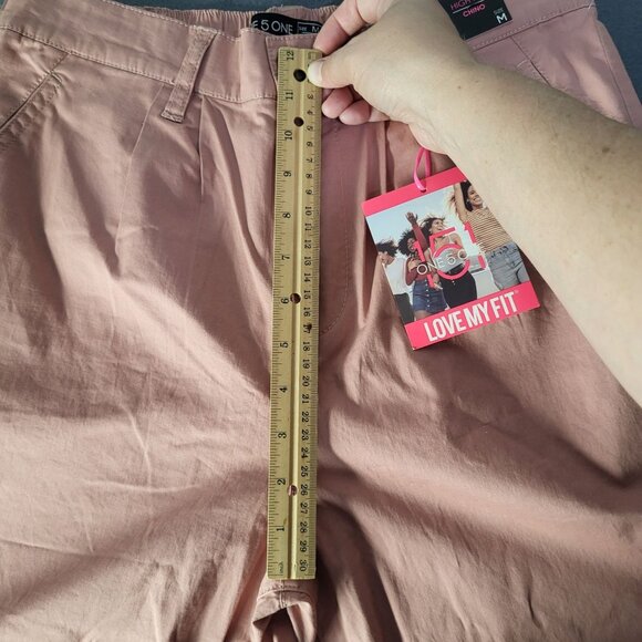 ONE 5 ONE Womens M Haley Extra High Rise Pleated Chino Pants Blush NWT Stitchfix - Picture 10 of 11